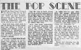 Newspaper clip re. The Pop Scene