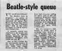 Newspaper clip re. "Beatle-style queue"