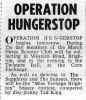 Newspaper clip re. Operation Hungerstop